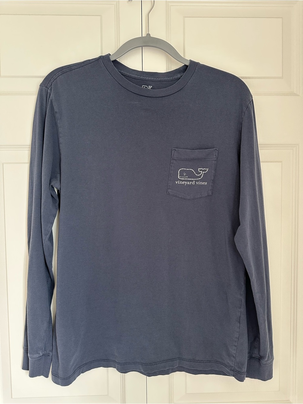 Vineyard Vines Whale Pocket Long Sleeve Tee Navy Small
